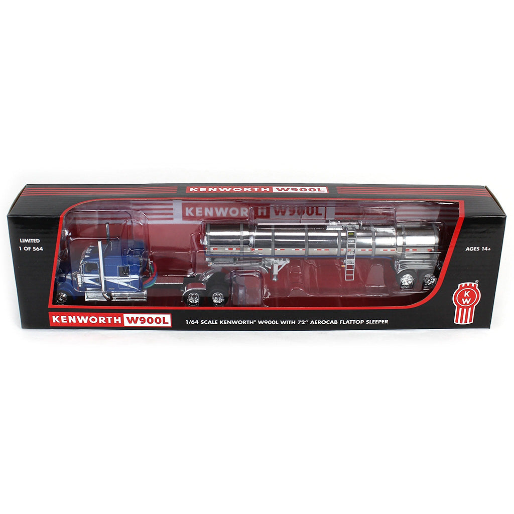 Kenworth W900L w/Brenner Chemical Tanker Trailer (Blue/White)