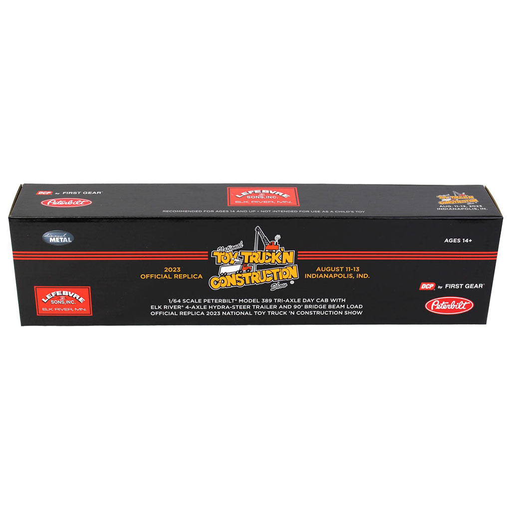 Peterbilt 389 Day Cab Tri-Axle w/ERMC 4-Axle Hydra-Steer Trailer & Bridge Beam Section Load "LeFebvre & Sons"