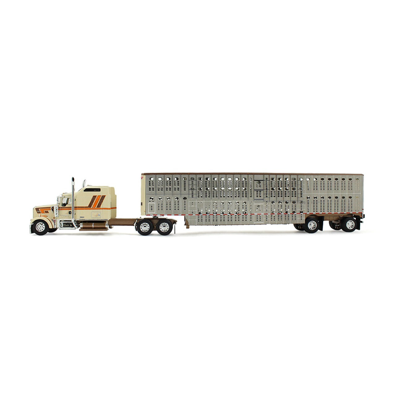 Kenworth W900L w/Wilson Silverstar 53' Livestock Trailer "Paradise Trucking - Truckin' For Tacos" (Tan/Orange/Brown)