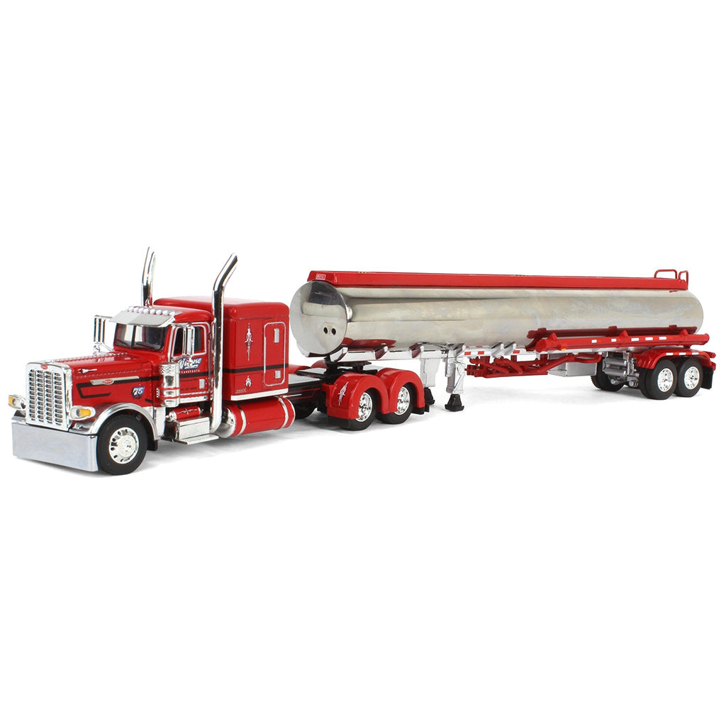 Peterbilt 389 w/Heil Petroleum Tanker Trailer "Wayne Transports - Ole Red" (Red/Chrome)