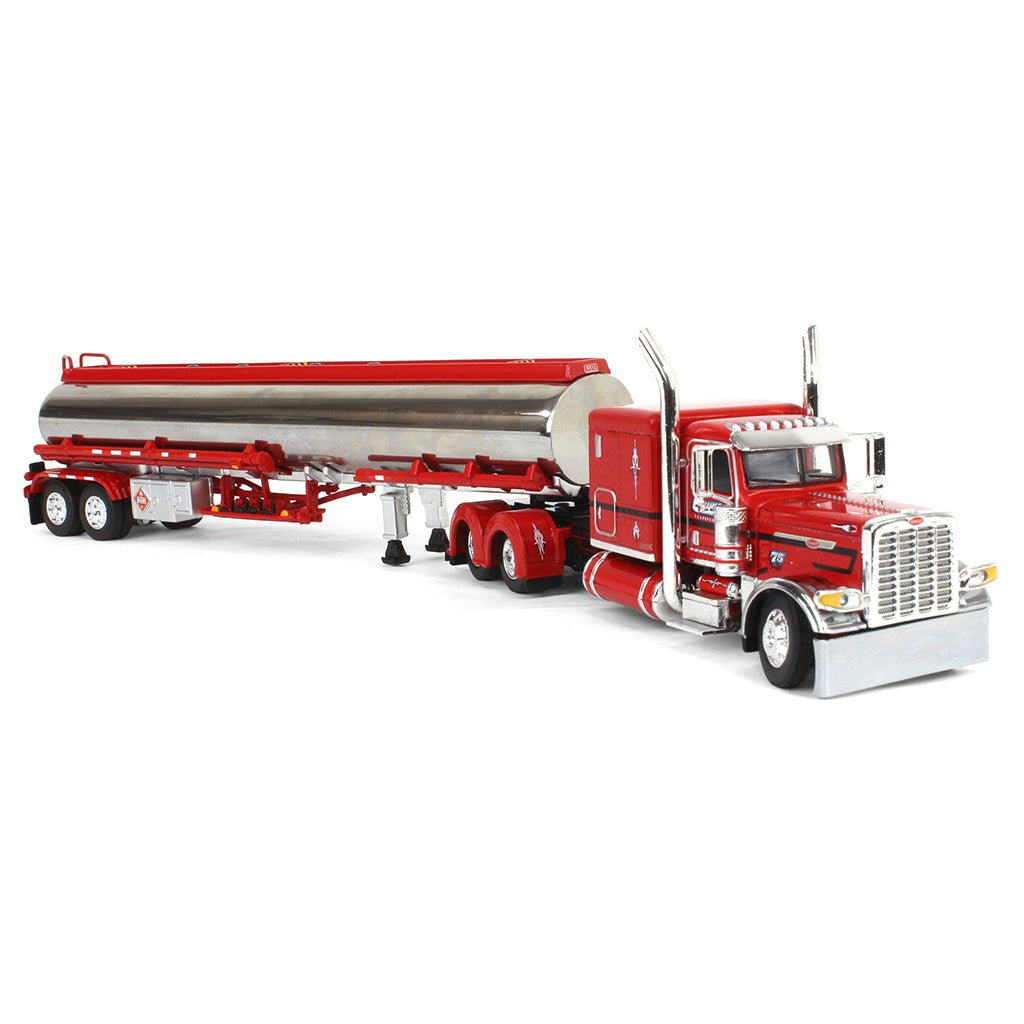 Peterbilt 389 w/Heil Petroleum Tanker Trailer "Wayne Transports - Ole Red" (Red/Chrome)