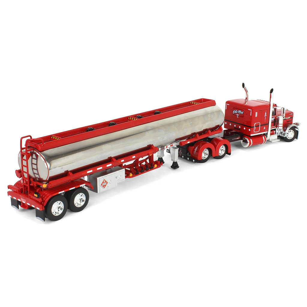 Peterbilt 389 w/Heil Petroleum Tanker Trailer "Wayne Transports - Ole Red" (Red/Chrome)