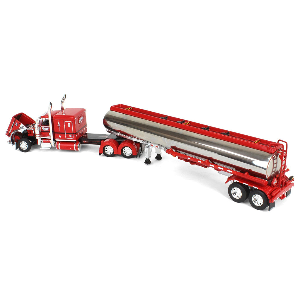 Peterbilt 389 w/Heil Petroleum Tanker Trailer "Wayne Transports - Ole Red" (Red/Chrome)