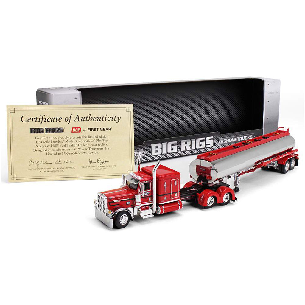 Peterbilt 389 w/Heil Petroleum Tanker Trailer "Wayne Transports - Ole Red" (Red/Chrome)