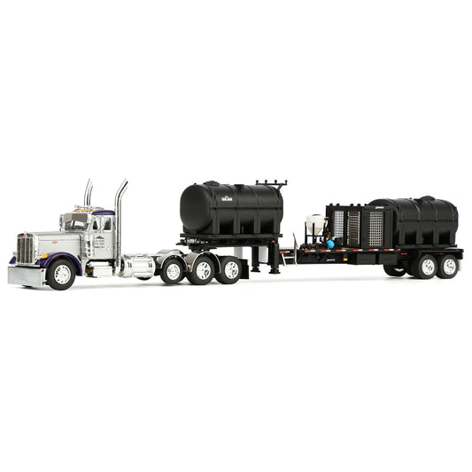 Peterbilt 379 Tri-Axle Day Cab w/42' Demco Liquid Tender Trailer "Larson Farms - Purple Pete" (Silver/Purple)