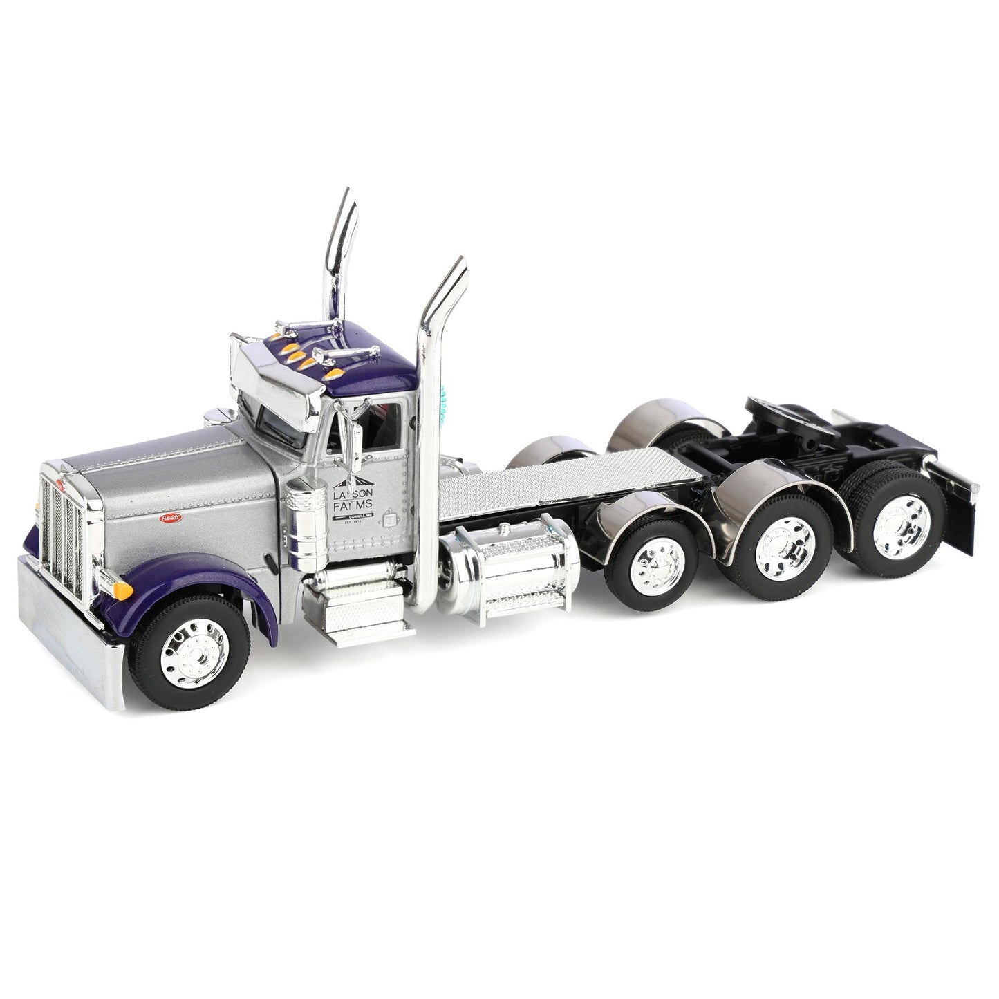 Peterbilt 379 Tri-Axle Day Cab w/42' Demco Liquid Tender Trailer "Larson Farms - Purple Pete" (Silver/Purple)