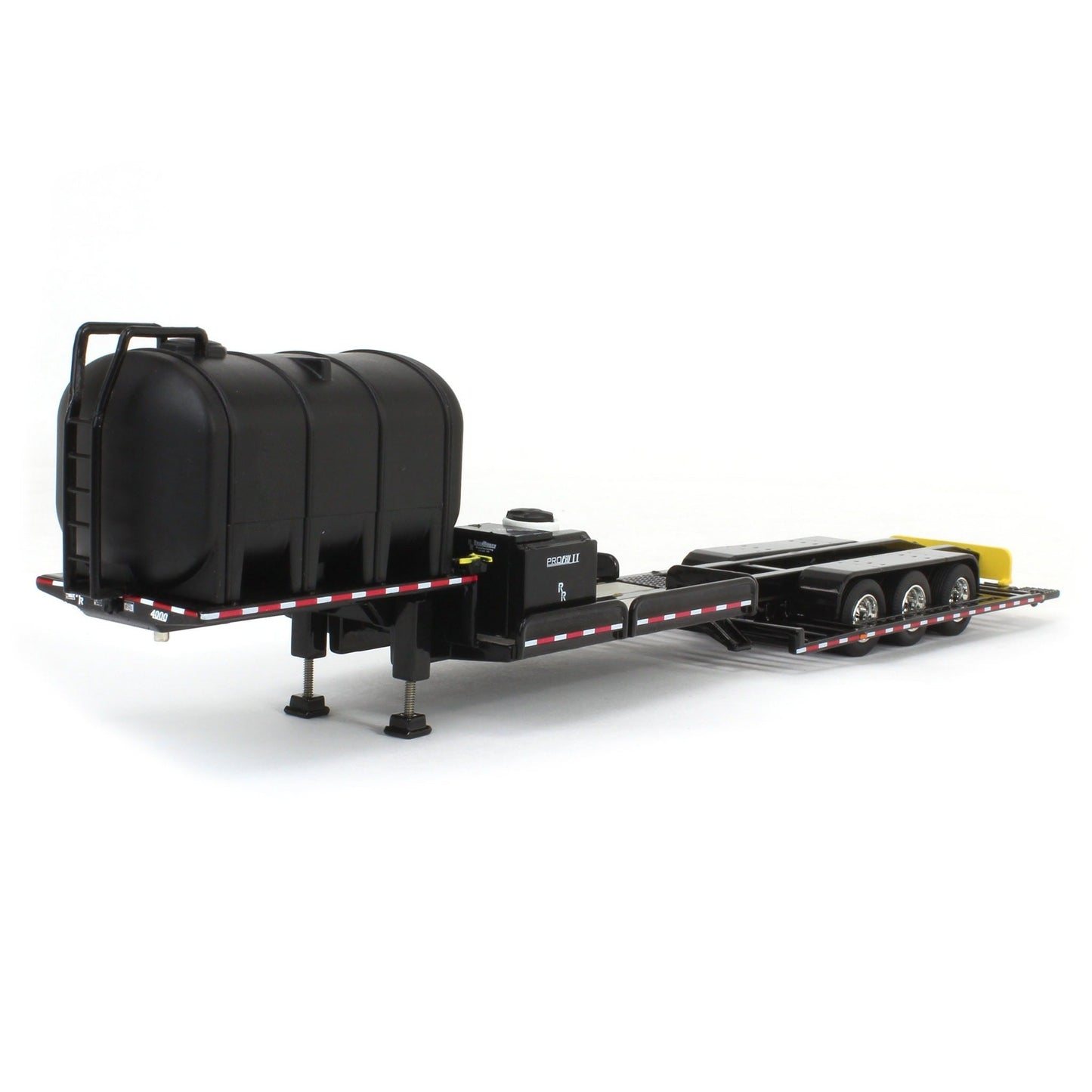 Black trailer with large black tanks on a white background