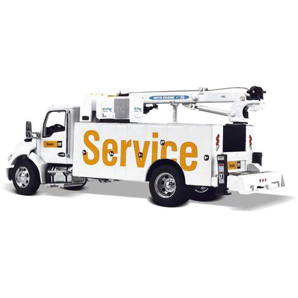 Service truck with 'Service' written on the side on a white background