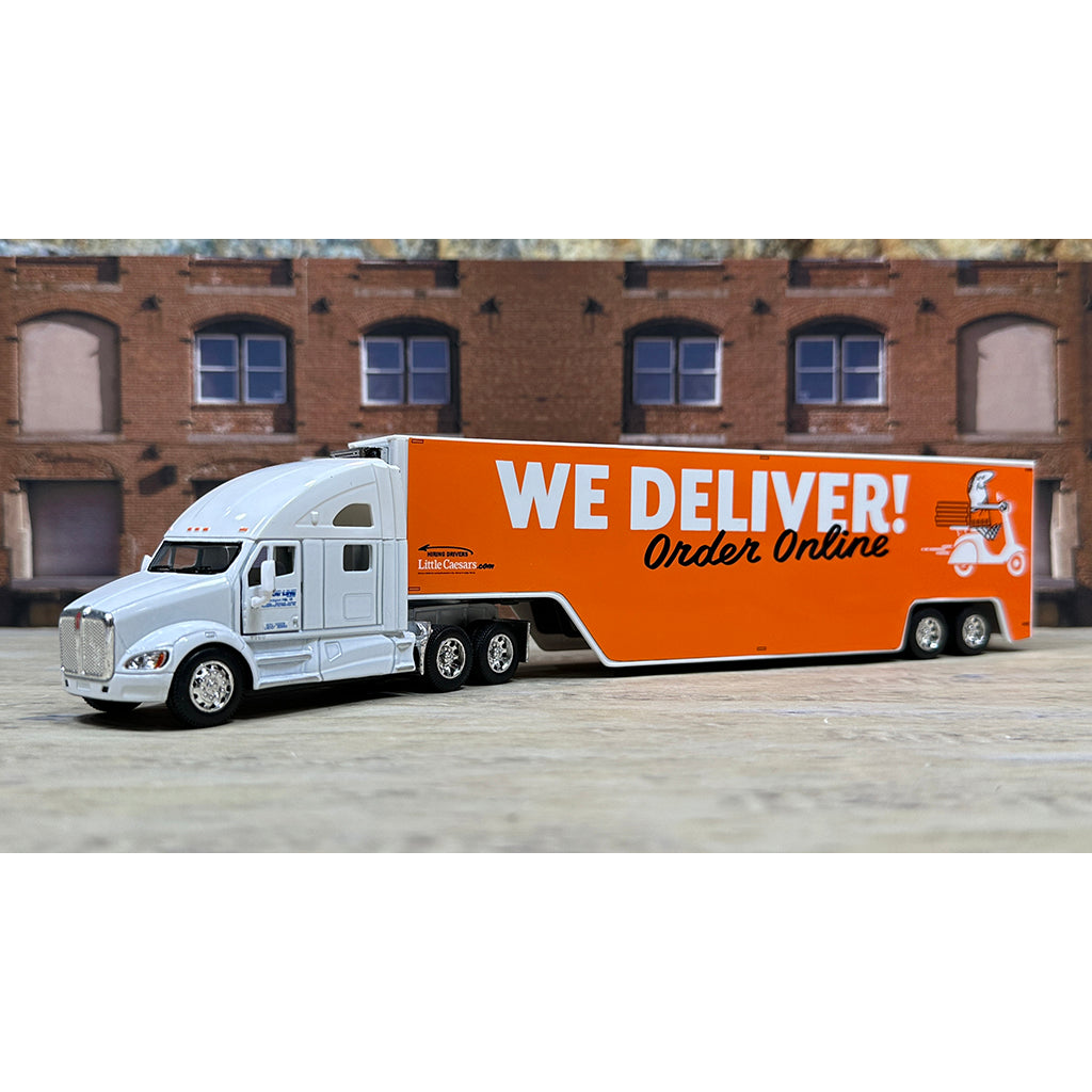 Kenworth T700 w/Moving Van Trailer "Blue Line Distribution - Little Caesars Pizza - We Deliver - Order Online"
