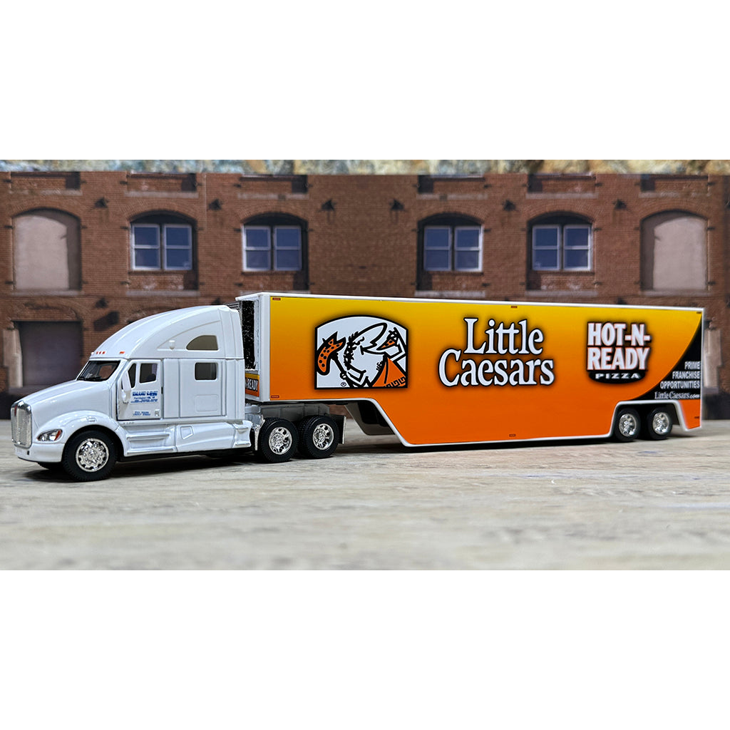 Kenworth T700 w/Moving Van Trailer "Blue Line Distribution - Little Caesars Pizza - Hot-N-Ready Pizza"