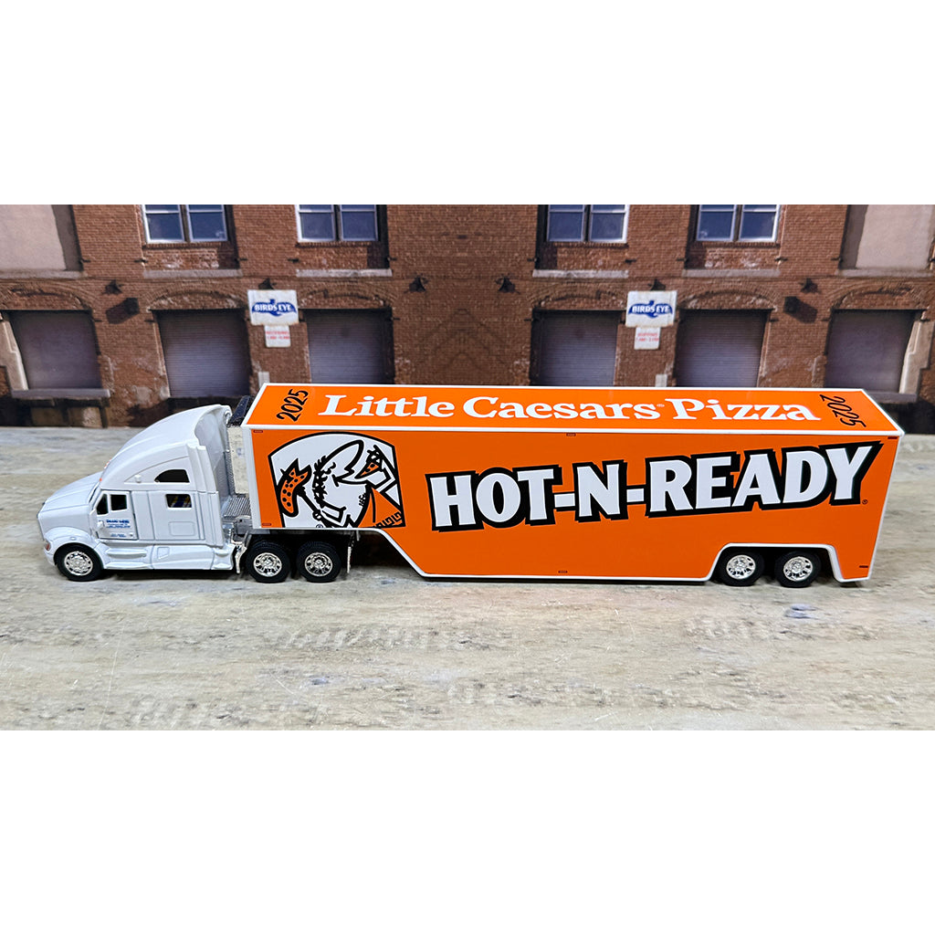 Kenworth T700 w/Moving Van Trailer "Blue Line Distribution - Little Caesars Pizza - Hot-N-Ready Pizza"
