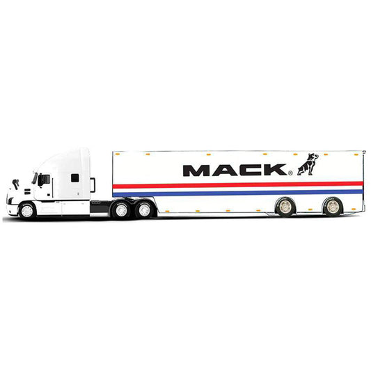 Mack Anthem with Racing Hauler Trailer "Mack Trucks" (White)