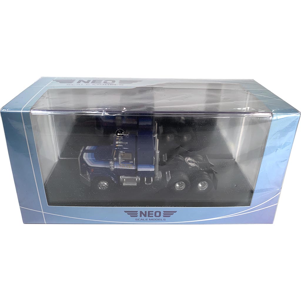 1974 Diamond Reo Raider SBFA Sleeper-Cab Conventional Tractor "Maison Trucking" (Blue w/Stripes)