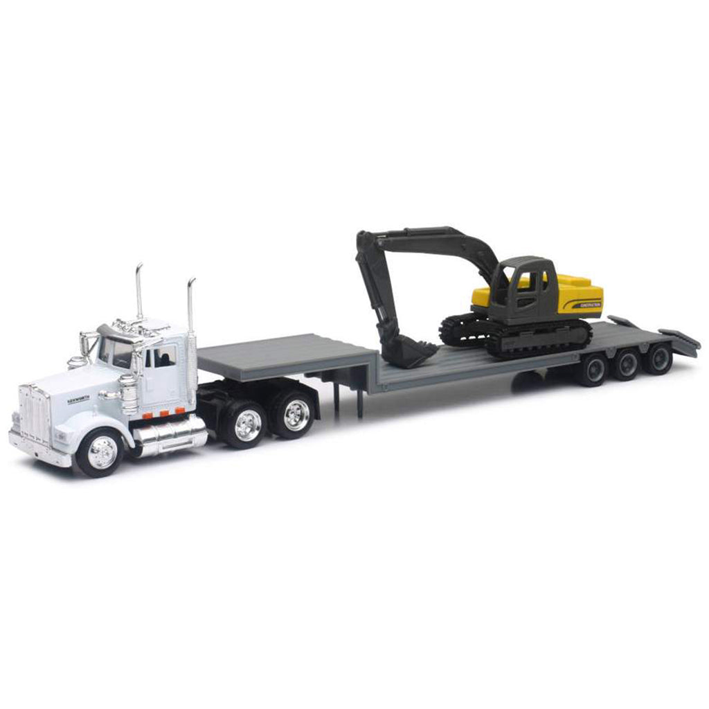 Kenworth W900L w/Lowboy Trailer & Excavator