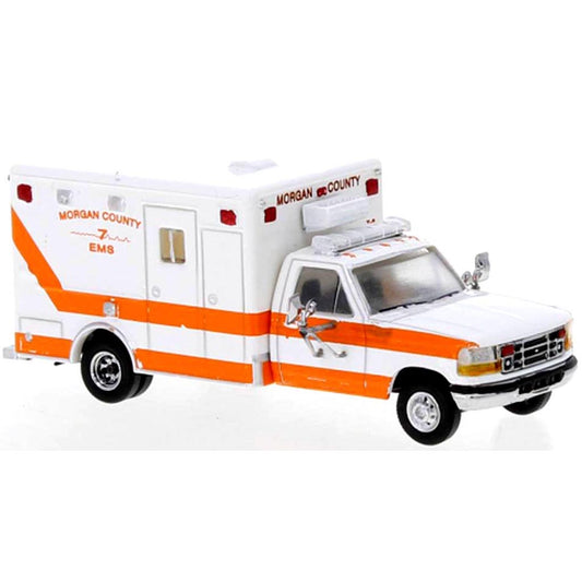 1997 Ford F-350 Horton Ambulance "Morgan County EMS" (White w/Orange Stripes)