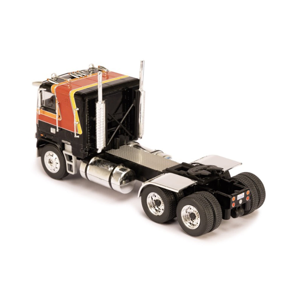 Model of a Freightliner FLA semi-truck on a white background