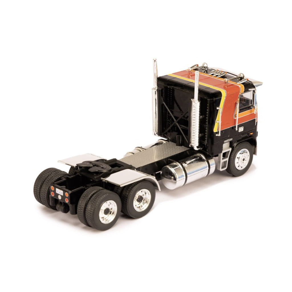 Model of a Freightliner FLA semi-truck on a white background