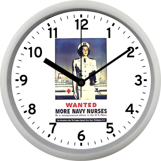 Wanted More Navy Nurses Wall Clock