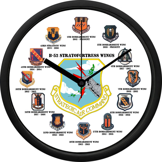 SAC - B-52 Stratofortress Wings 1957-Present Wall Clock