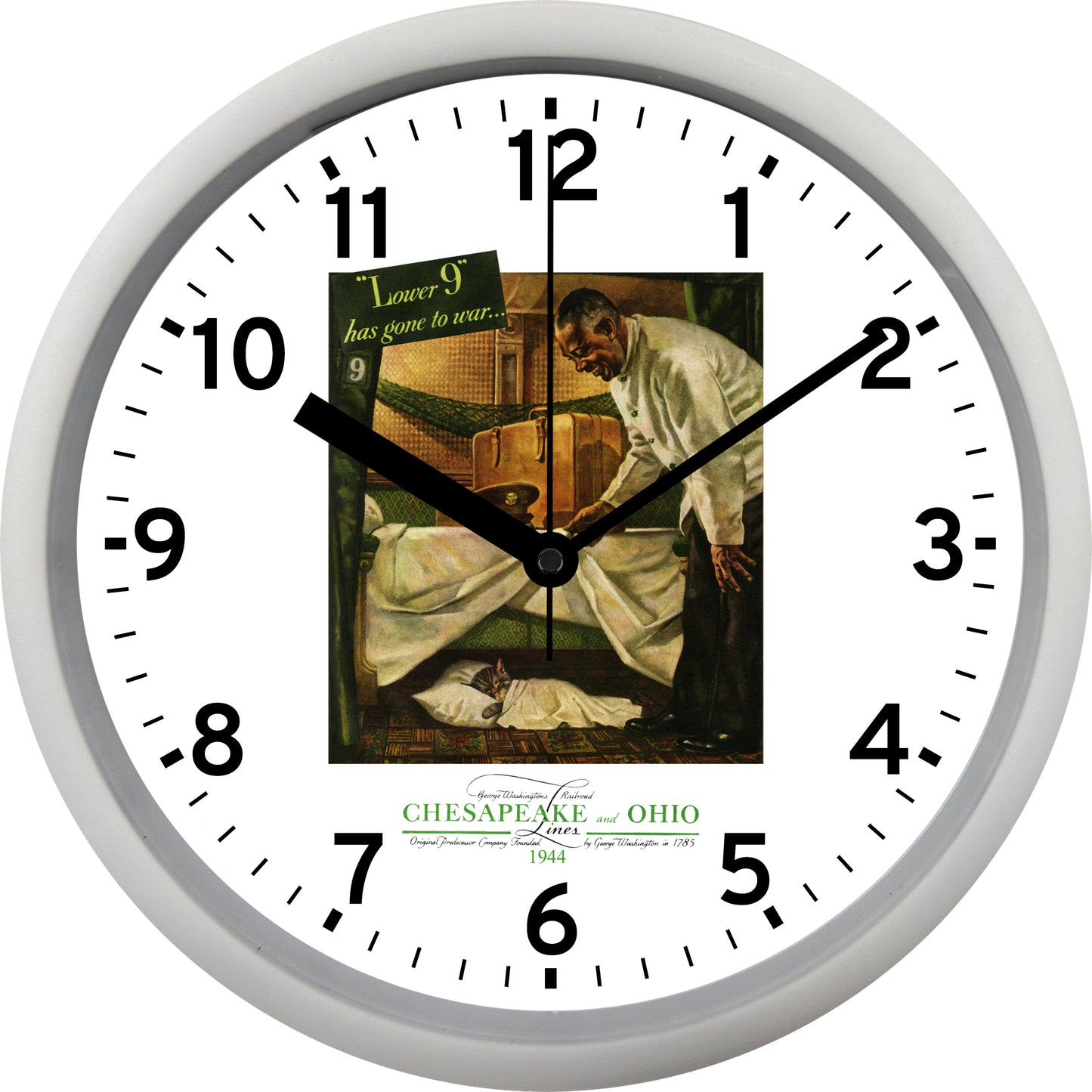 Chesapeake & Ohio Railroad "C&O" "Lower 9 has gone to war" Wall Clock