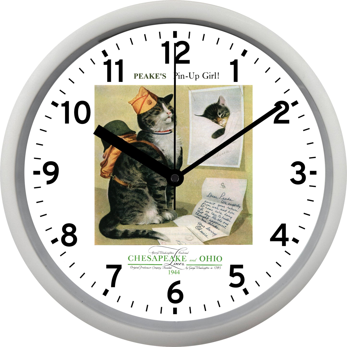 Chesapeake & Ohio Railroad "C&O" "Peake's Pin-Up Girl!" Wall Clock