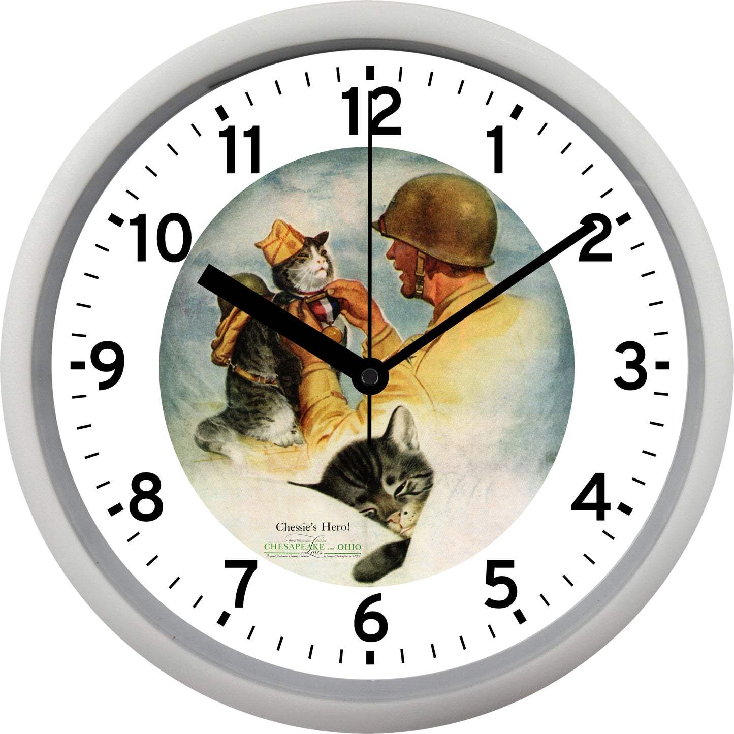 Chesapeake & Ohio Railroad "C&O" "Chessie's Hero!" Wall Clock