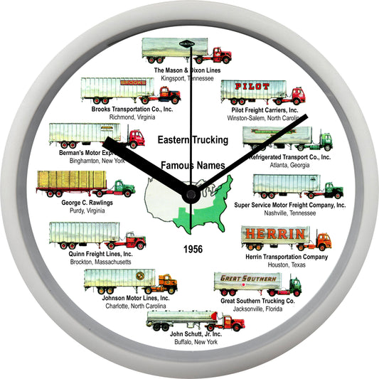 1956 Famous Eastern Trucking Companies Wall Clock