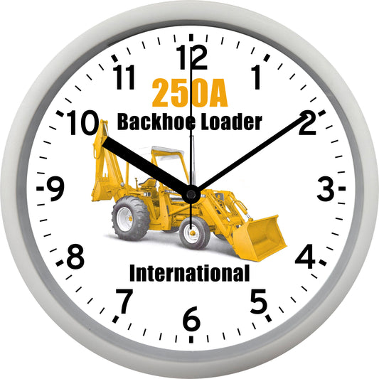 International Harvester Construction "250A Backhoe Loader" Wall Clock