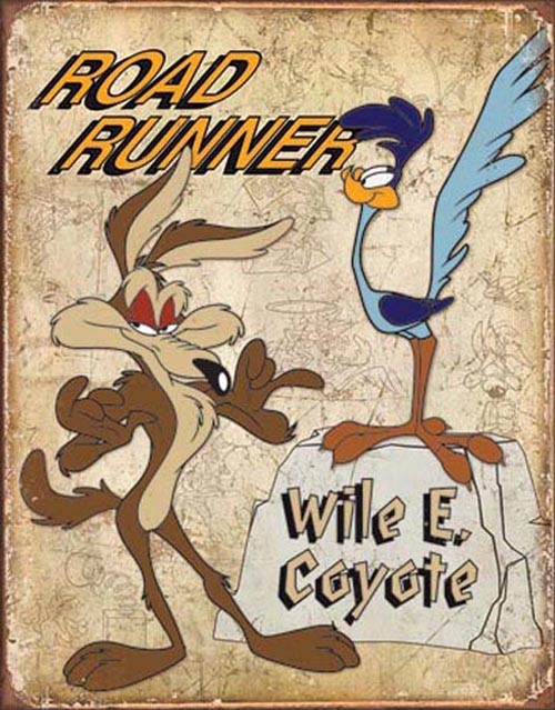 Road Runner & Wile E. Coyote - Retro (Weathered)