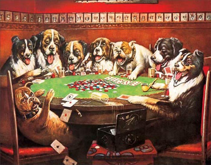 8 Druken Dogs Playing Cards