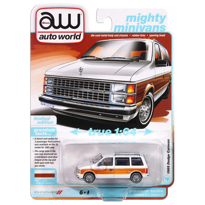Auto World die-cast model of a 1985 Dodge Caravan in packaging