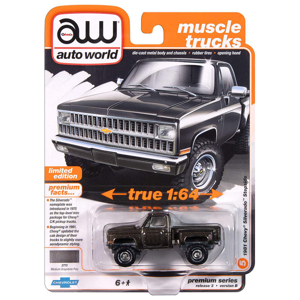 1981 Chevy C-10 Silverado Stepside Pickup Truck (Medium Graystone Poly)