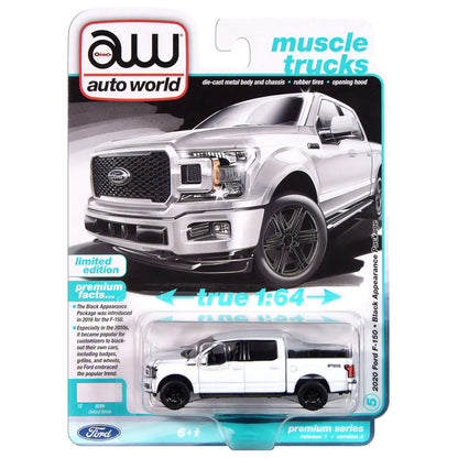 Auto World muscle truck model packaging with Ford F-150 on a white background