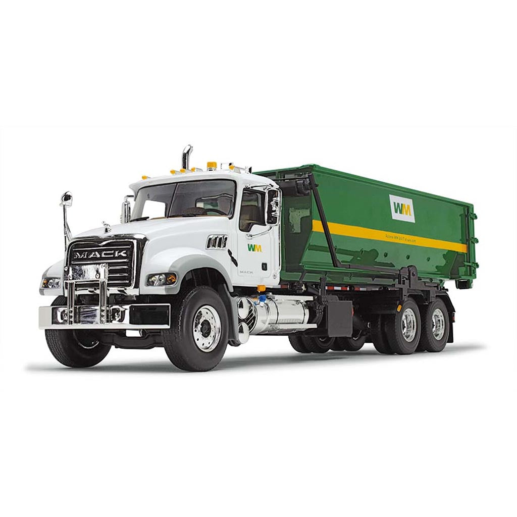 Mack Granite MP Roll-Off Truck with Tub-Style Container "Waste Management" (White/Green)