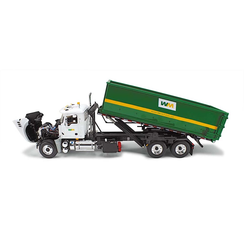 Mack Granite MP Roll-Off Truck with Tub-Style Container "Waste Management" (White/Green)