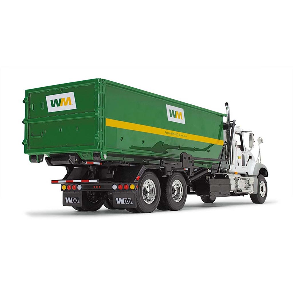 Mack Granite MP Roll-Off Truck with Tub-Style Container "Waste Management" (White/Green)