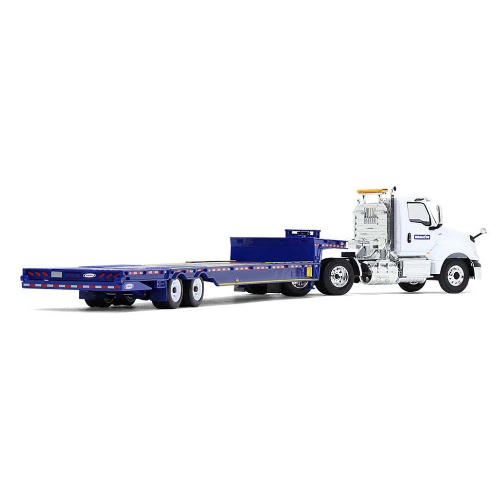 International LT Day Cab w/Ledwell Hydratail Lowboy Trailer "Komatsu" (White/Blue)