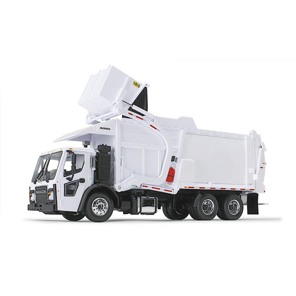 Mack LR w/McNeilus Meridian Front Load Refuse Truck Body and Bin (White)