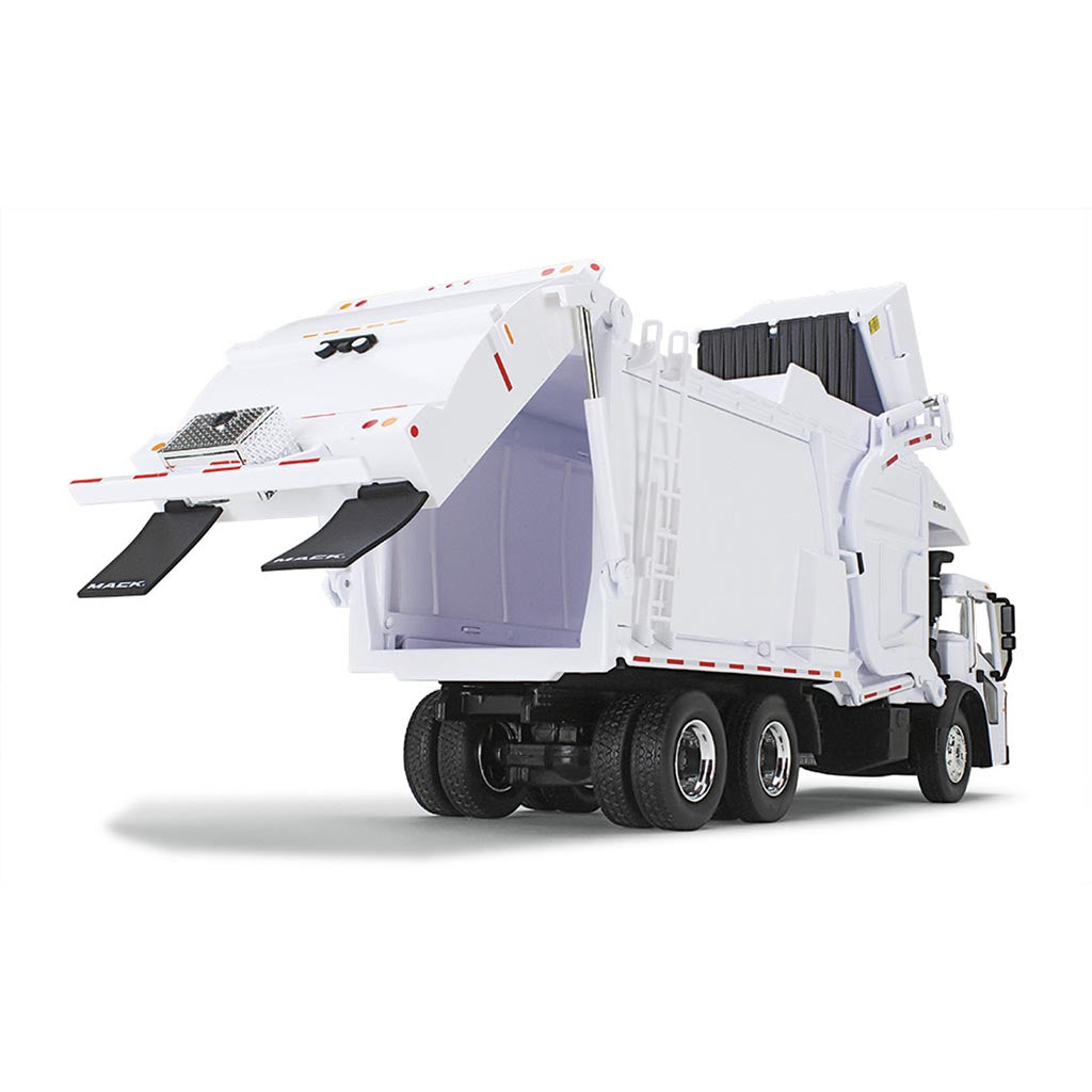 Mack LR w/McNeilus Meridian Front Load Refuse Truck Body and Bin (White)