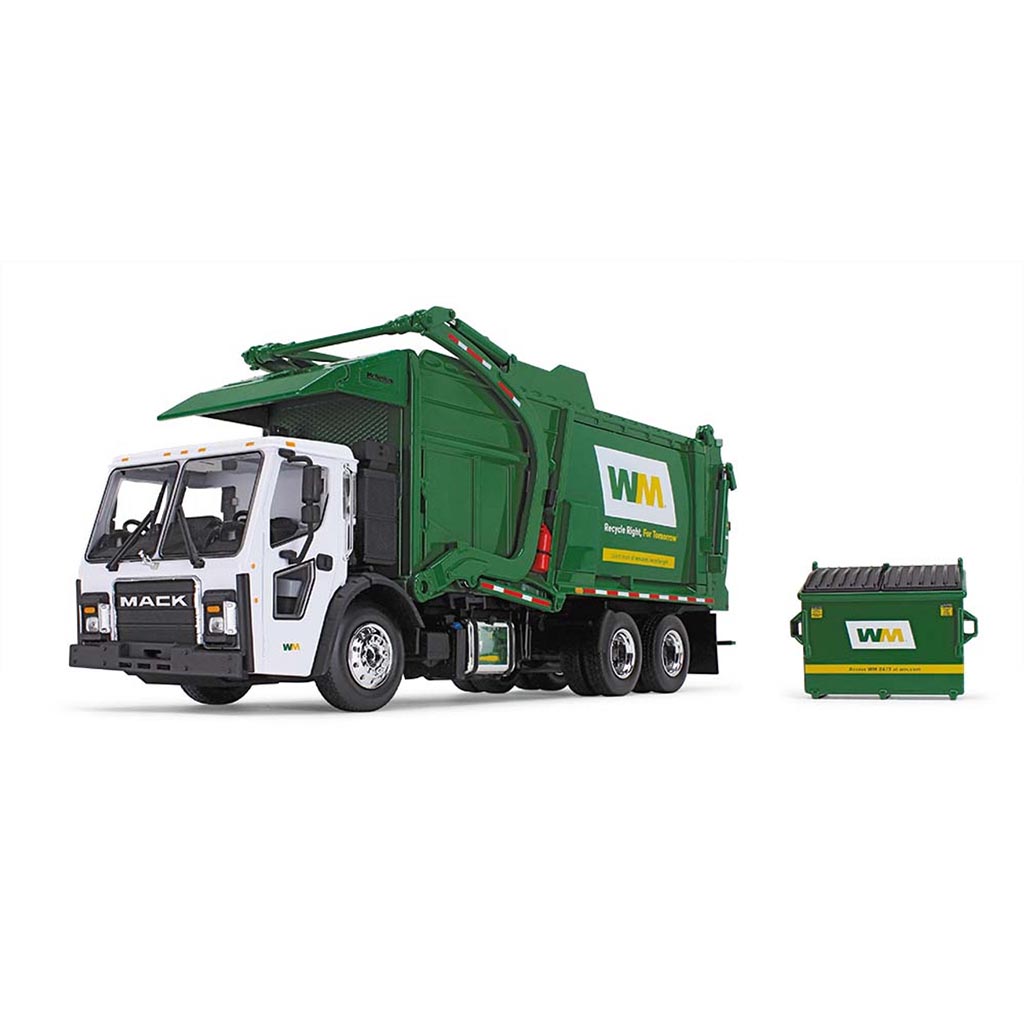 Mack LR w/McNeilus Meridian Front Load Refuse Truck Body and Bin "Waste Management" (Green/White)