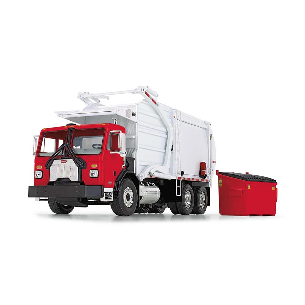 Peterbilt 520 w/Wittke Front Load Refuse Truck Body and Bin (Red/White)