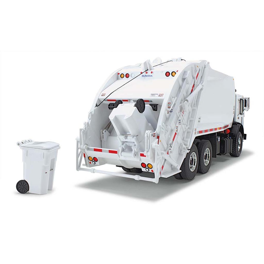 Mack TerraPro with McNeilus Rear Load Refuse Truck w/Trash Cans (White)