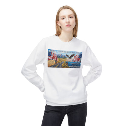 Old Glory Patriotic Crewneck Sweatshirt – 'We The People' American Flag & Eagle Design