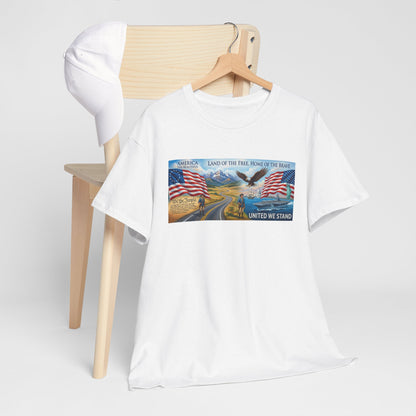 Old Glory American Flag 'United We Stand' Graphic Tee — "We The People" Back Print
