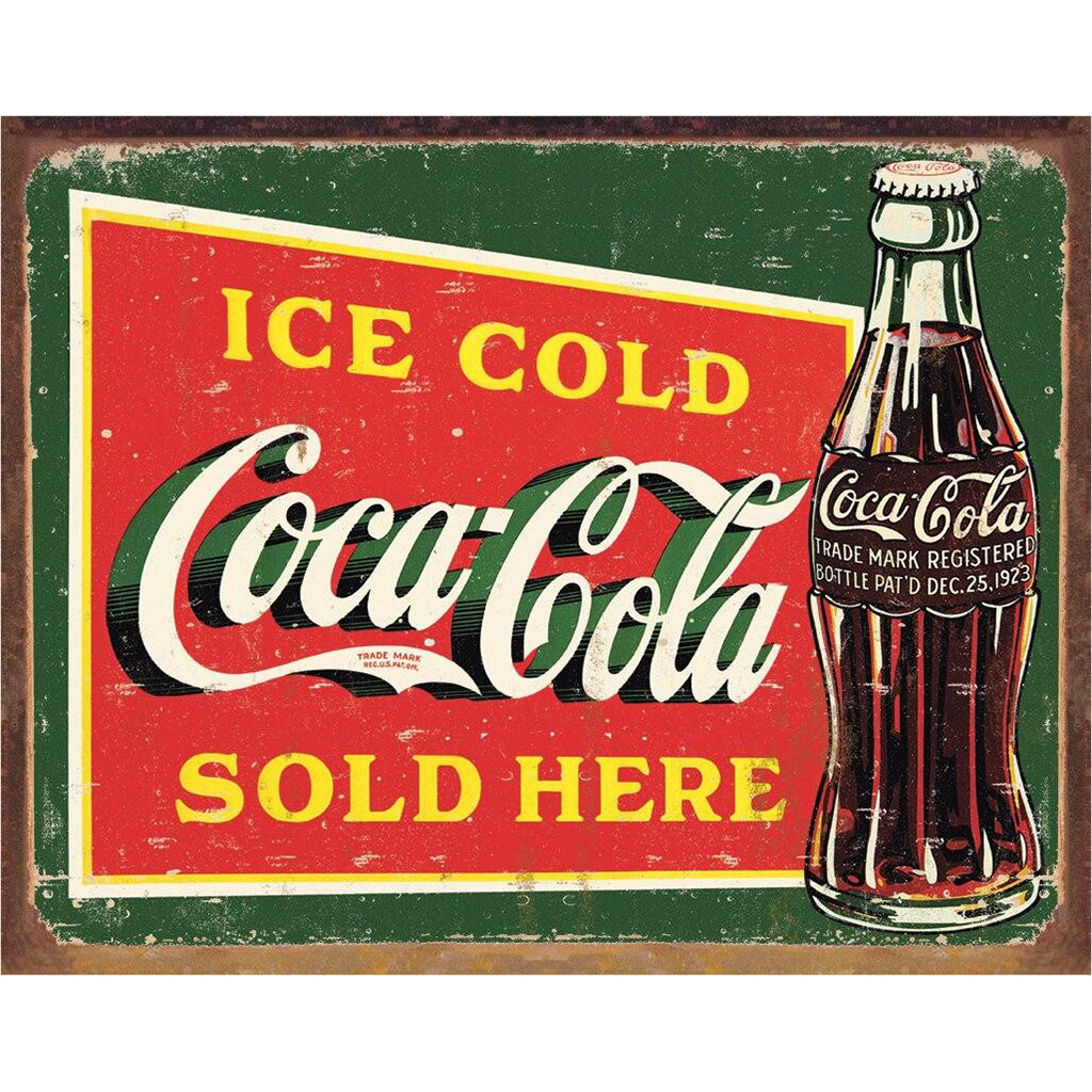 Vintage Advertisement for Coca-Cola with a Bottle of Coke