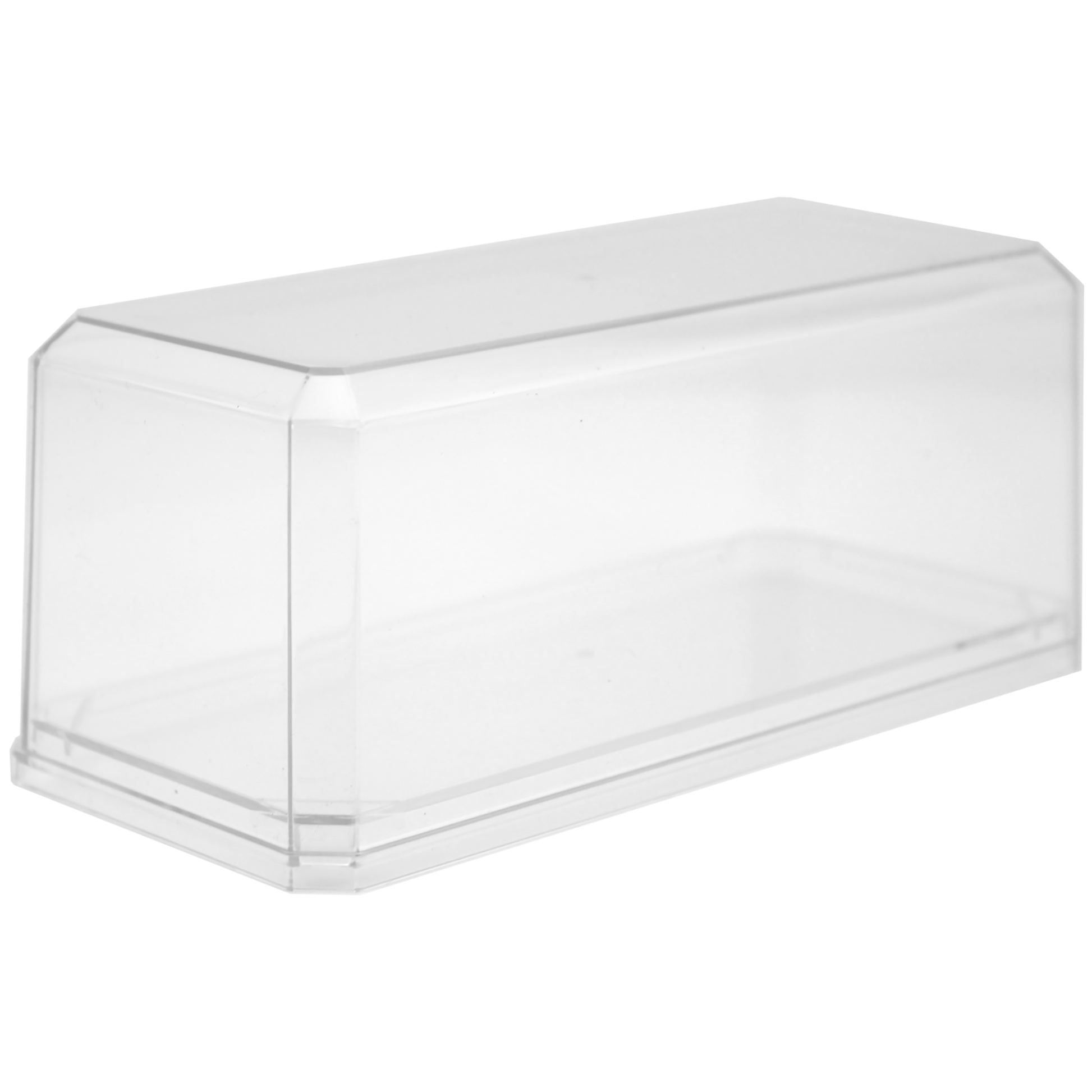 Clear plastic box on a white background