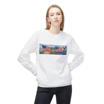 Spirit of '76 American Flag 'Land of the Free' Crewneck Sweatshirt — "We The People" Back Print