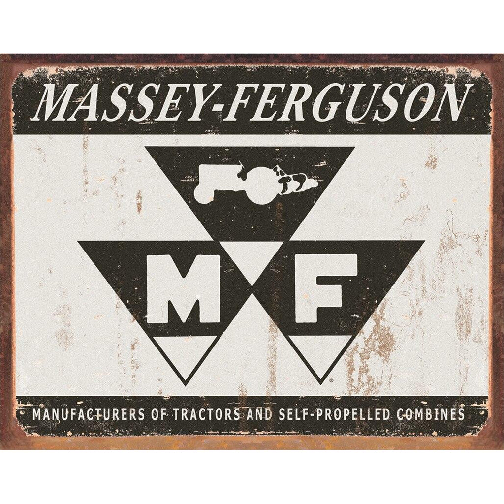 Vintage-style Massey-Ferguson logo on a wooden frame