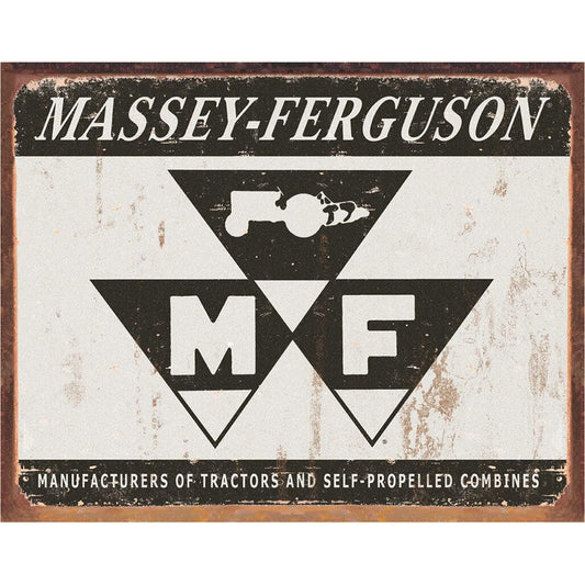 Vintage-style Massey-Ferguson logo on a wooden frame