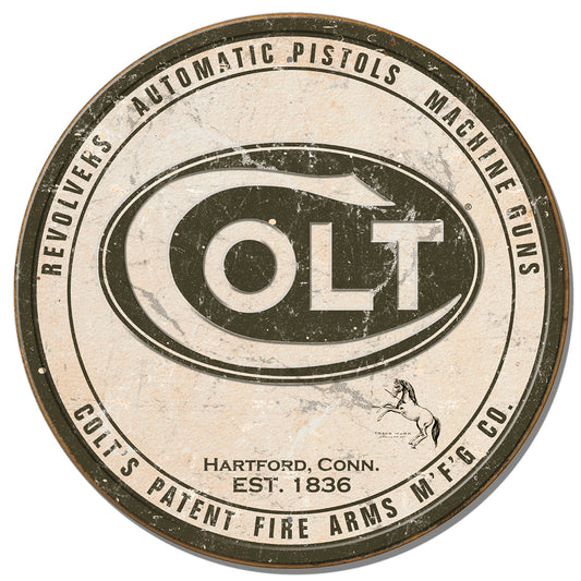 Vintage-style Colt logo with text on a white background